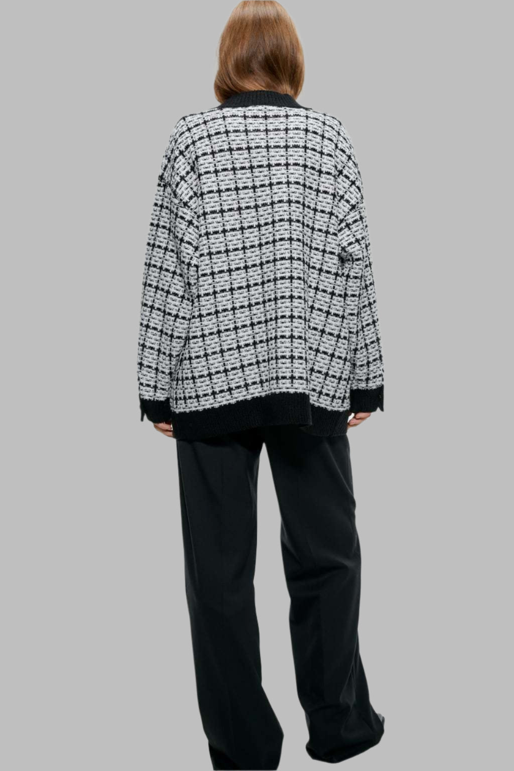 Women's tweed knitted cardigan