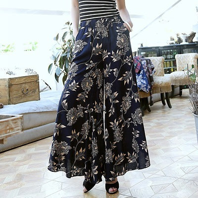 Women's high waist drape large size wide leg pants