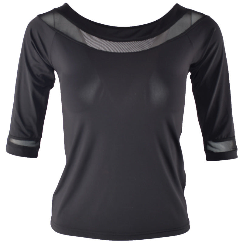 Latin Dance Clothes Top Women's Short Sleeve Training Clothes