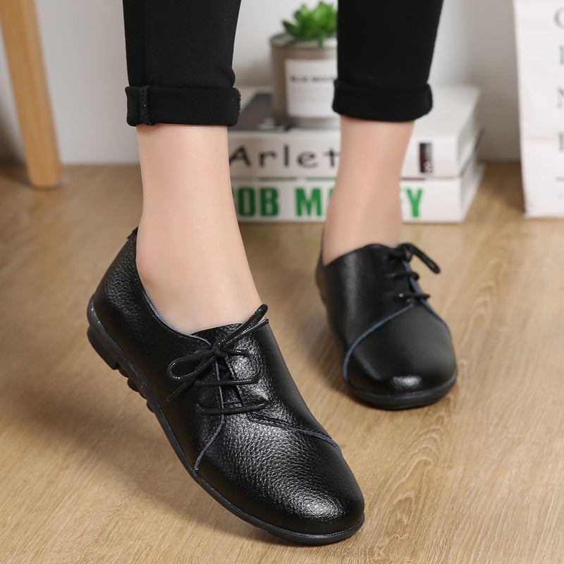 Women's Casual Round Head Shock-absorbing Flat Heel Single Shoes