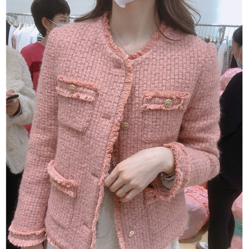 Down Tweed Small Fragrant Short Top