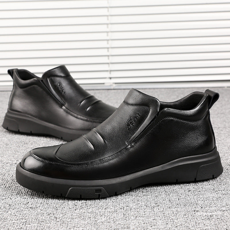 Fashion Men's Casual Wear-resistant Cowhide Shoes