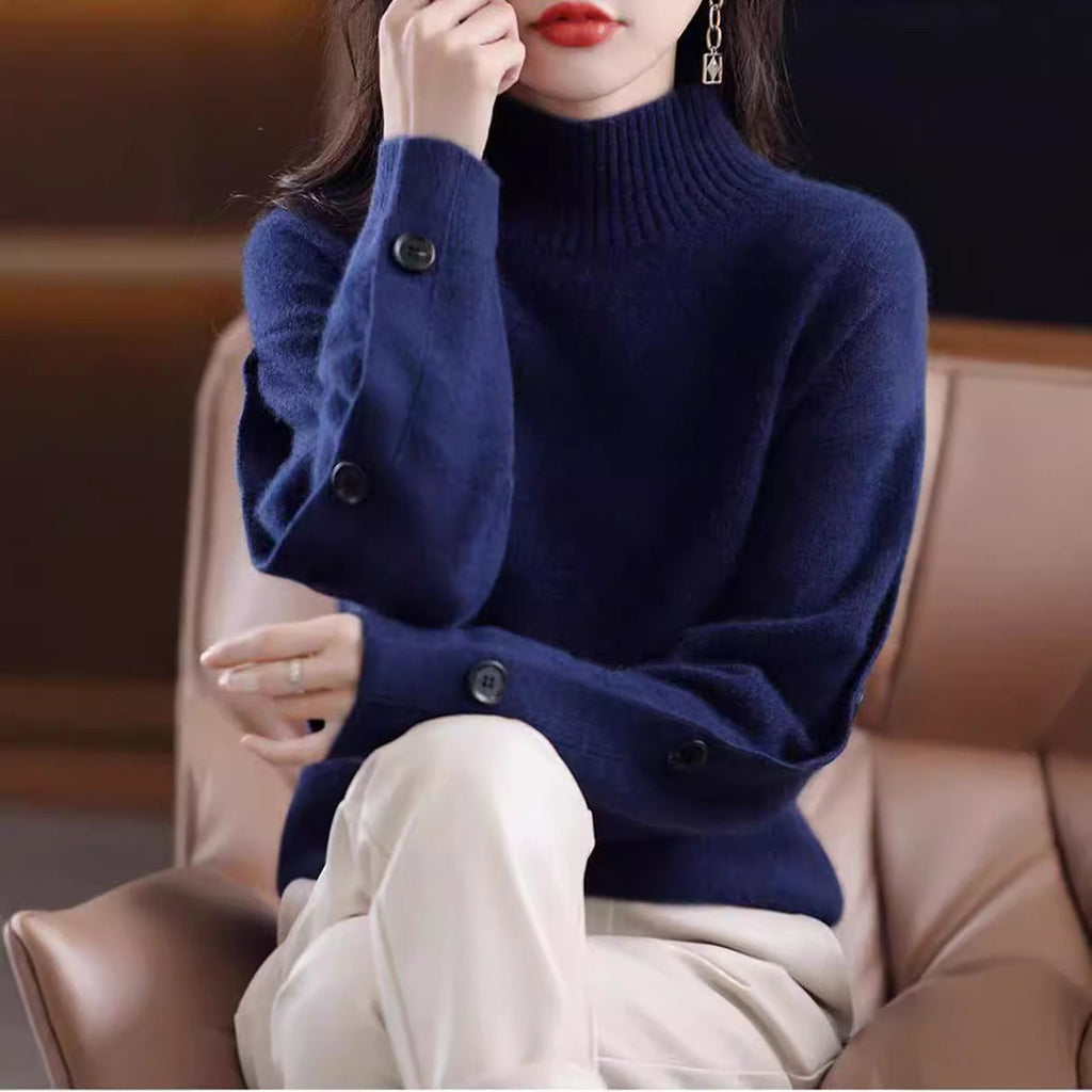 Half Turtleneck Bottoming Sweater For Women