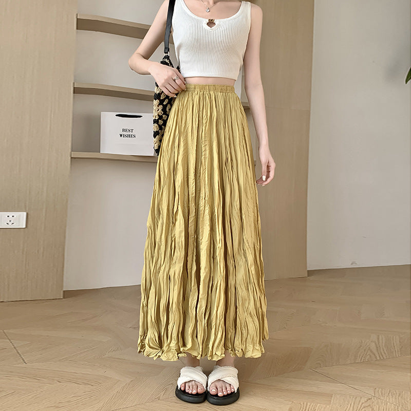 Fashion Skirt Women's Mid-length Pleated All-match Dress