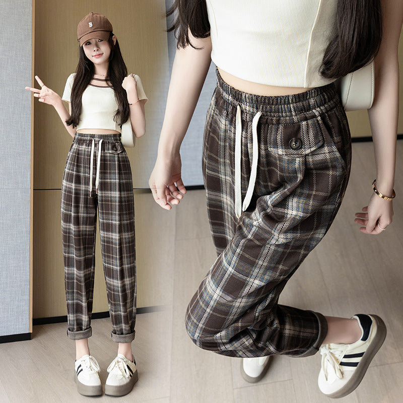 Leisure Harem Pants High Waist Elastic Stretch