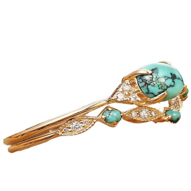 European And American Style Ring Women's Retro Turquoise