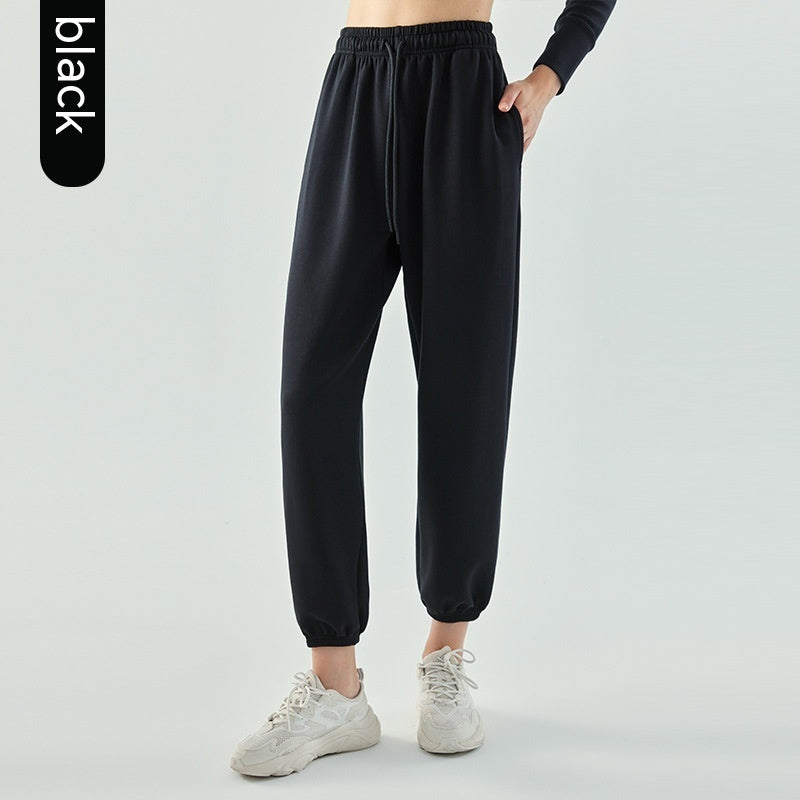 Women's Air Layer Ankle-tied Yoga Leisure Sports Breathable Quick-drying Wide-leg Pants