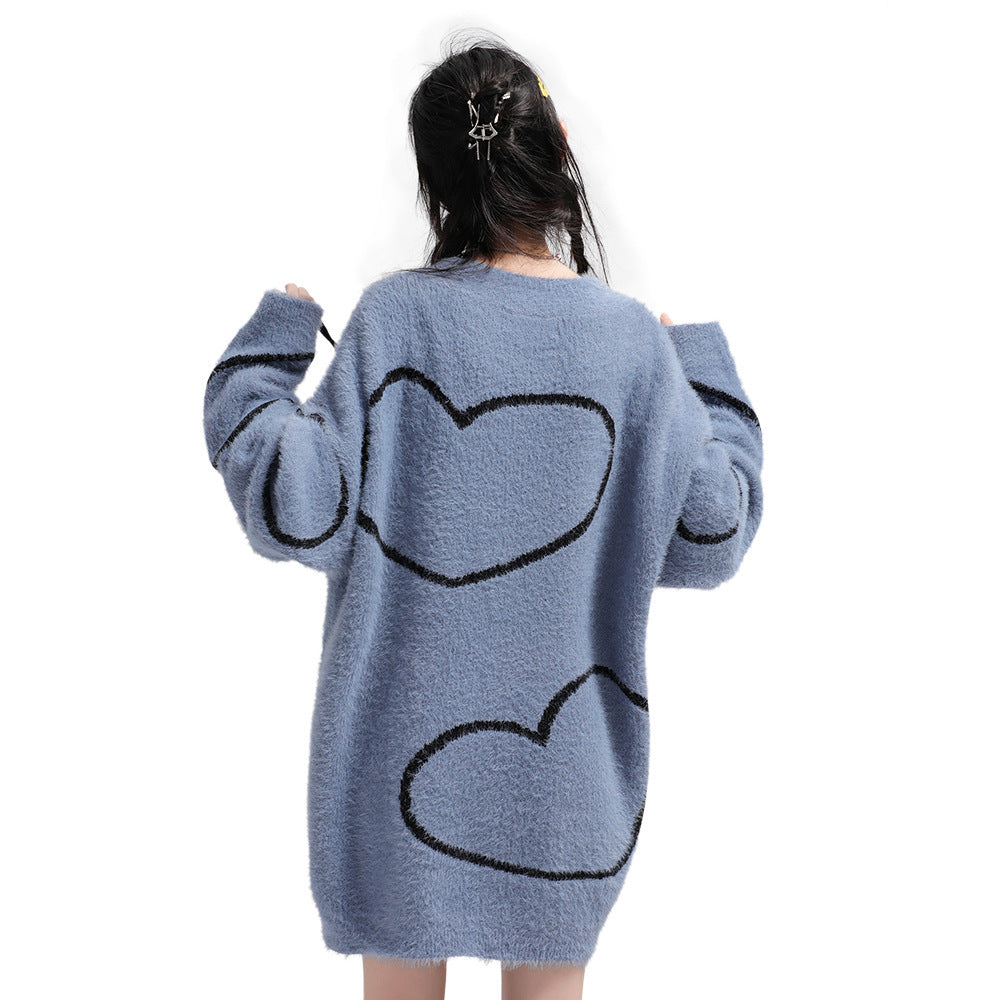 Loose Casual Long Sleeves Pullover Knitwear Fashion Brand Design Sense