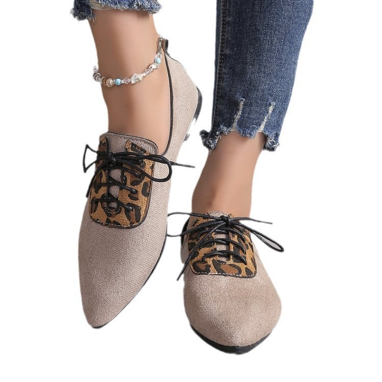 Plus Size Leopard Print Pumps Female Pointed Toe