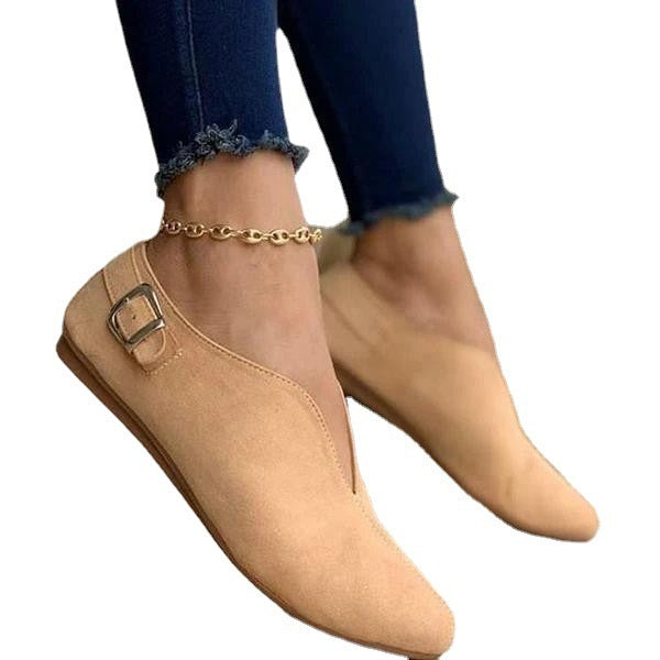 Single Shoes Pointed Toe Low-top Flat Casual Shoes