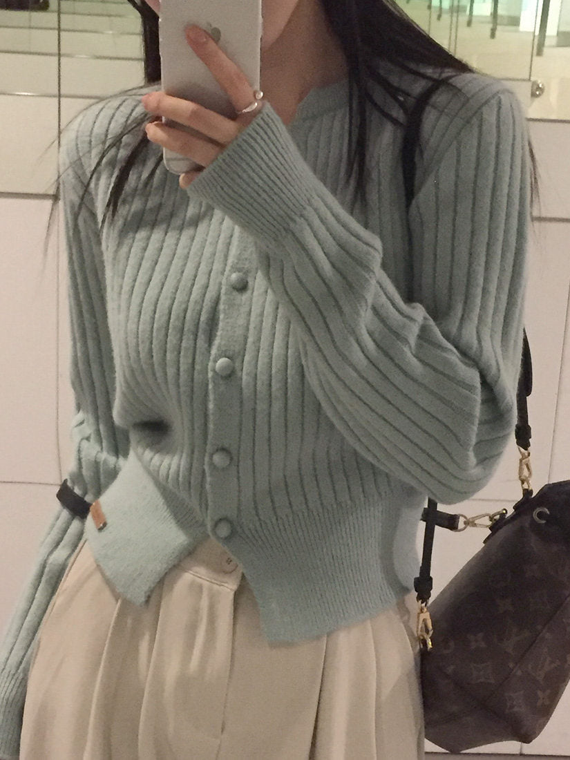 Sweater Coat Women's Slim-fit Long-sleeved Knitted Cardigan