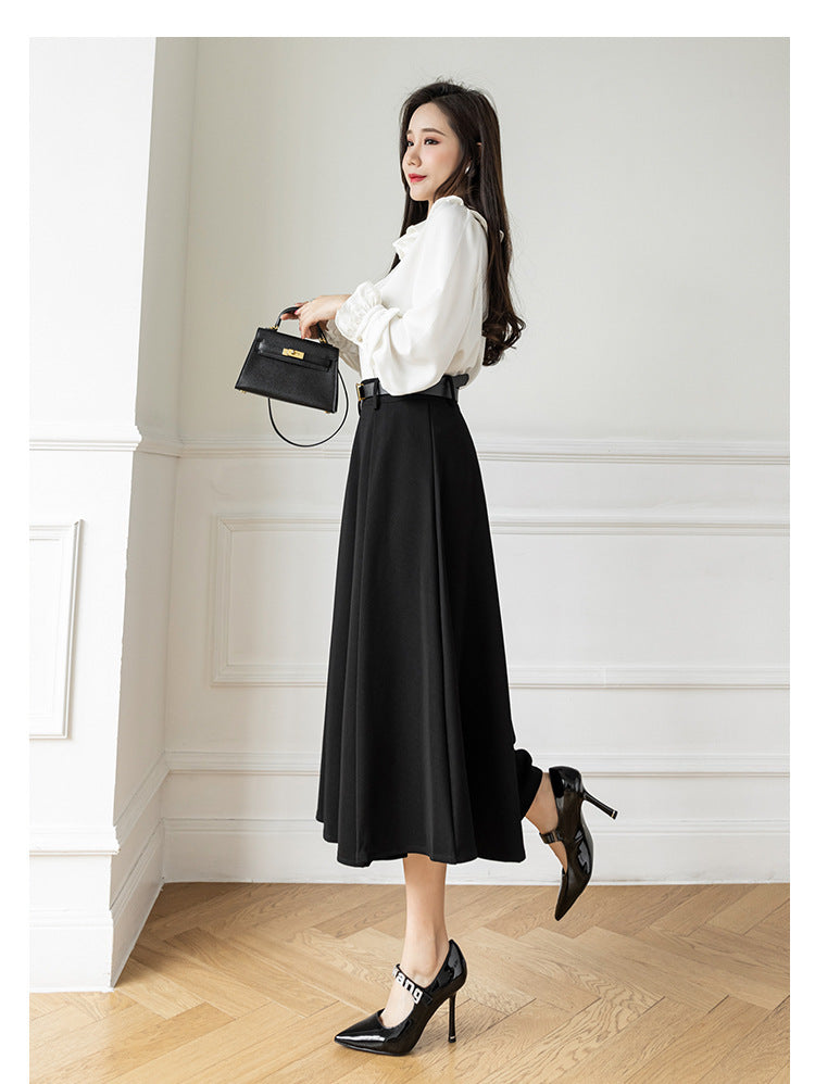 OL Commuter High Waist Mid-length Dress