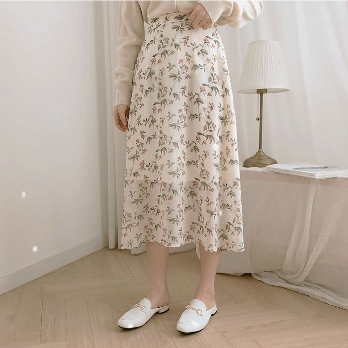 Women's Summer Mid-length High Waist Drooping Chiffon Dress