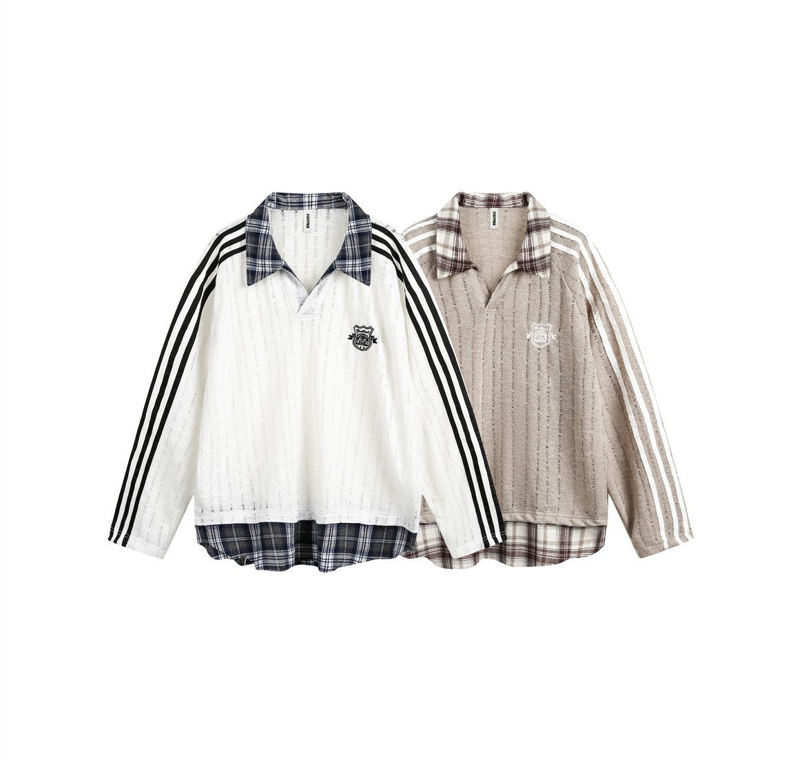 Hollow-out Fake Two-piece Long-sleeved Shirt
