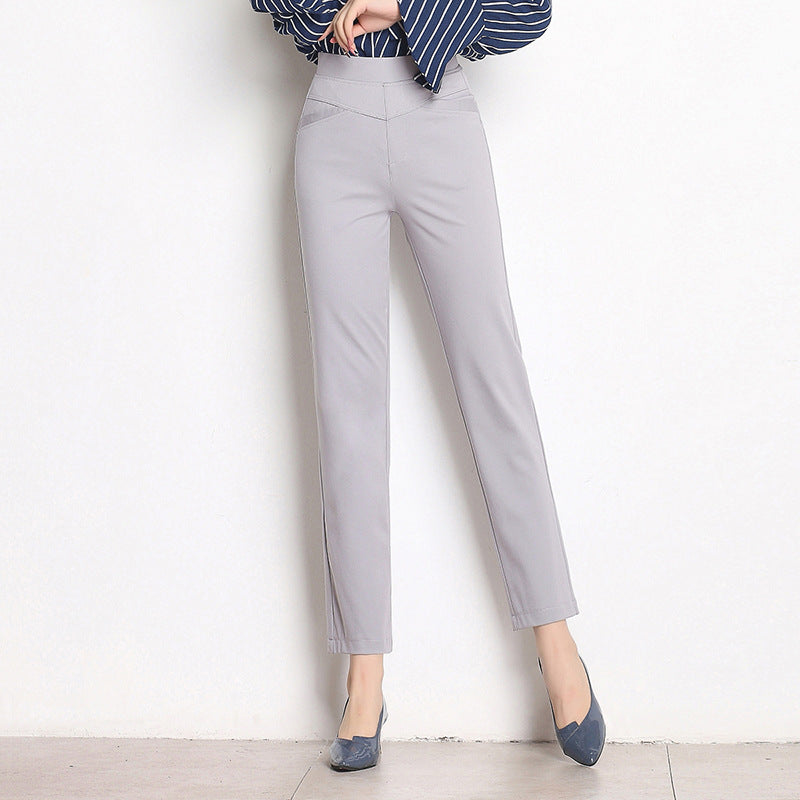 High Waist Knit Four-sided Stretch Straight