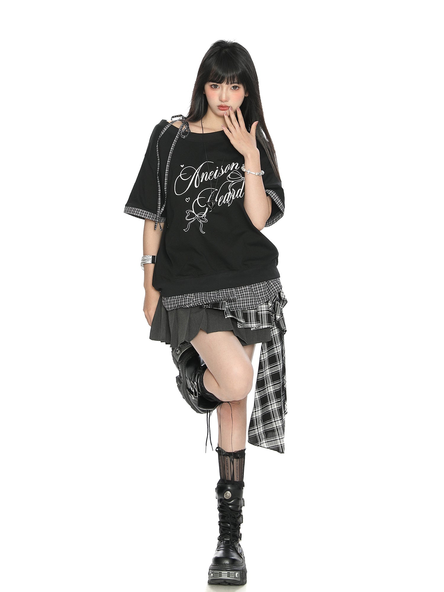 Women's Short-sleeved T-shirt With Bow Letters