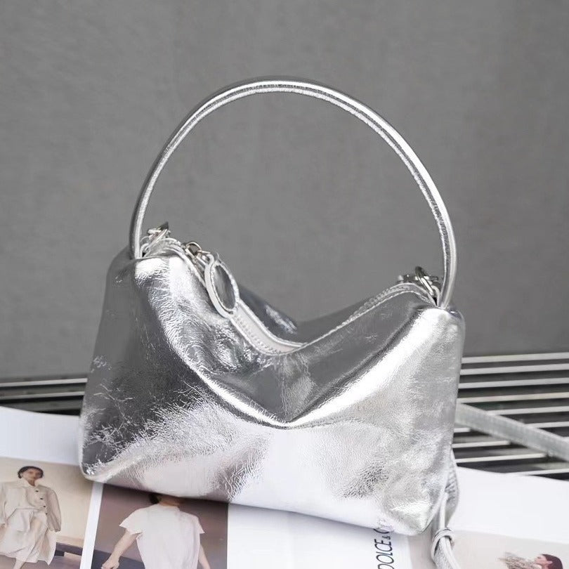 Korean Style Vintage Patent Leather Glossy Shoulder Underarm Bag