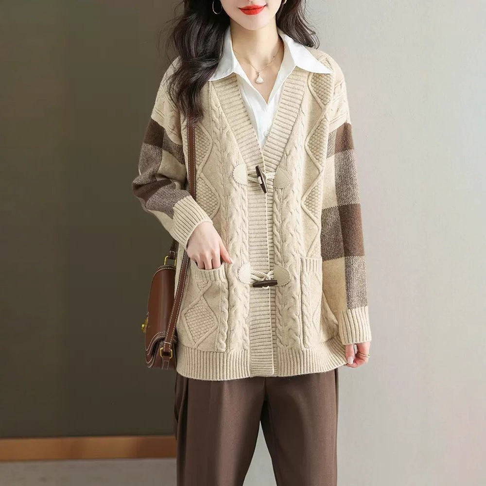 Women's Mid-length Knitted Cardigan Autumn And Winter