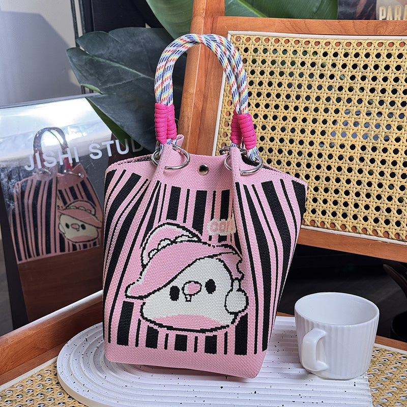 Knitted Buckle Bag Portable Large Capacity