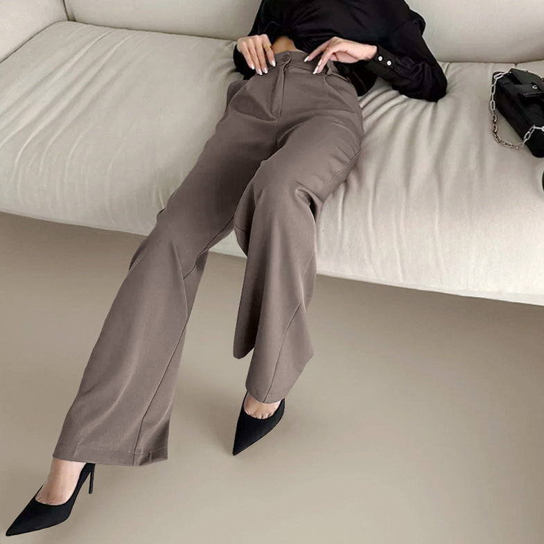 Women's Pure Color Temperament All-matching Casual Trousers