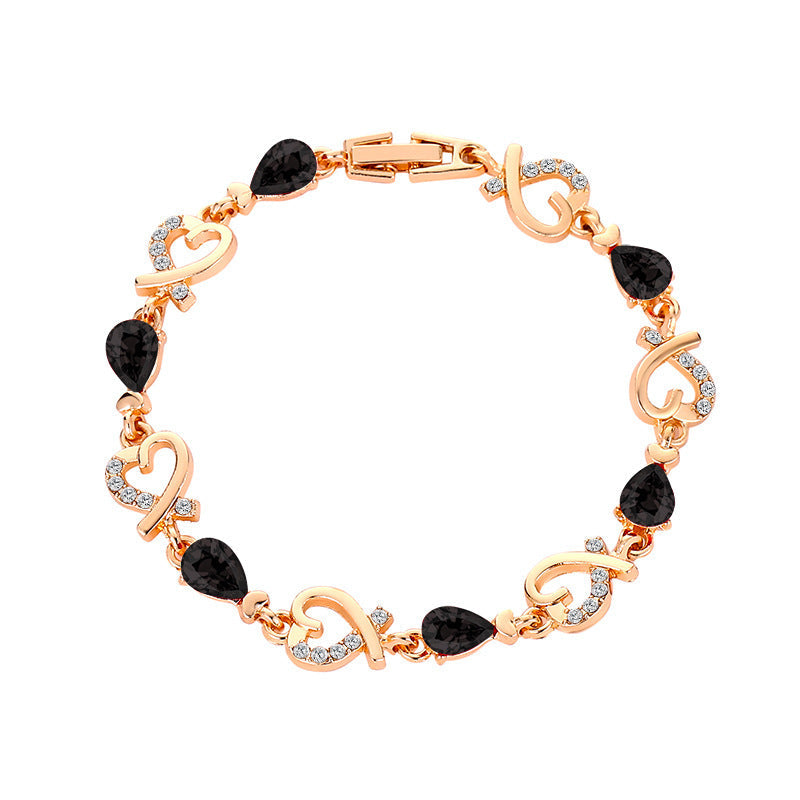 Hollow Love Bracelet With Rhinestones Heart-shaped Bracelet