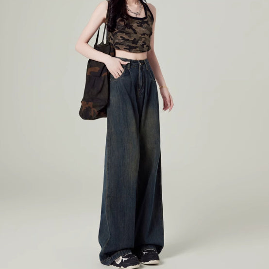 High Waisted Petite Straight Wide Leg Trousers