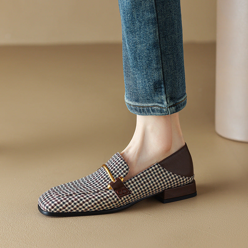 Spring New Thick With Square Head Deep Mouth Four Seasons Single Shoes Female