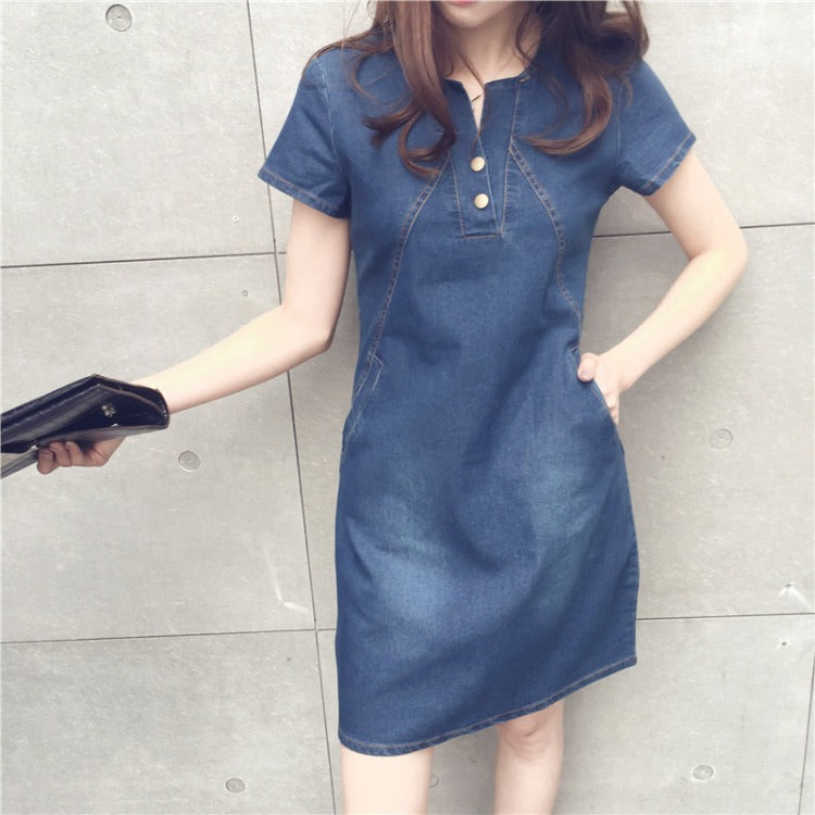 Women's Casual Mid-length Denim Dress