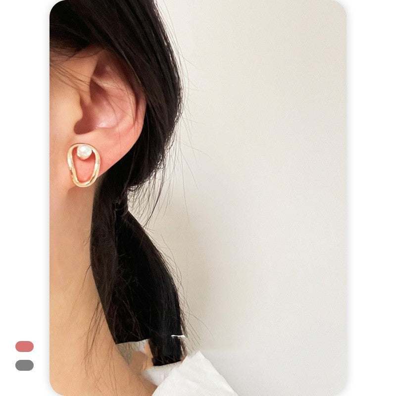 South Korea Springsummer Imitation Pearl Earrings Simple And Compact