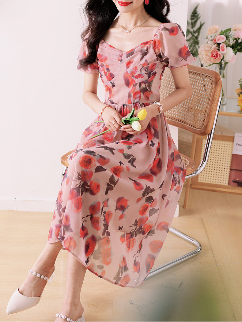 Fashion Beautiful Floral Dress Female