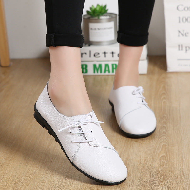 Women's Casual Round Head Shock-absorbing Flat Heel Single Shoes