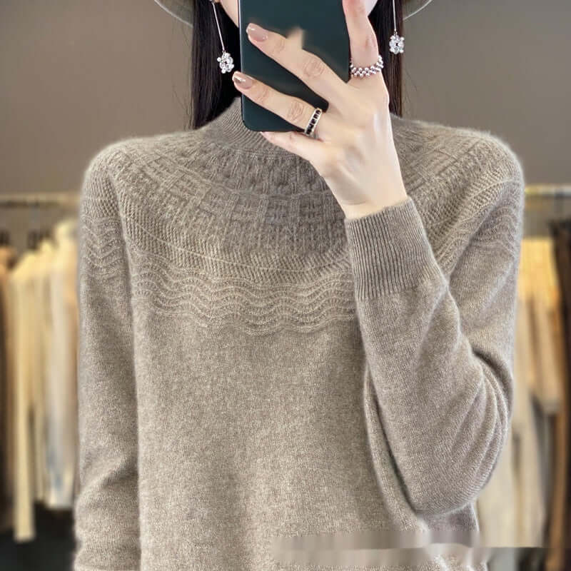 Half Turtleneck Slimming Wool Knitted Bottoming Shirt