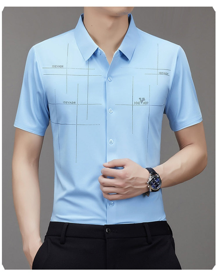 Summer New Men's Short-sleeved Shirt Seamless
