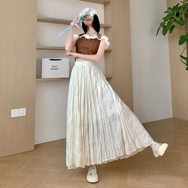 Fashion Skirt Women's Mid-length Pleated All-match Dress