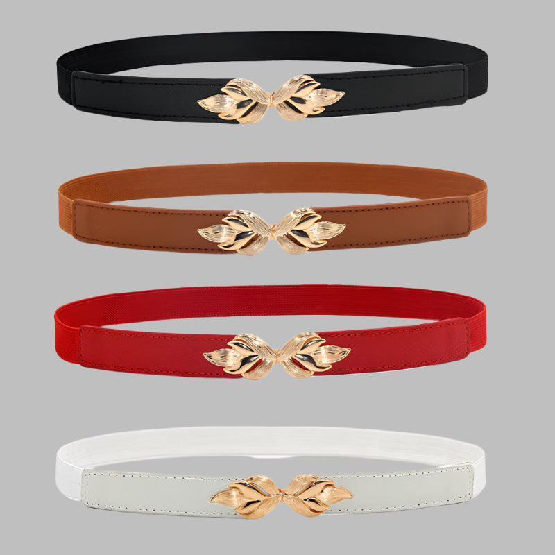 Fashion Leaf Thin Belt Female Ornament Waist Seal