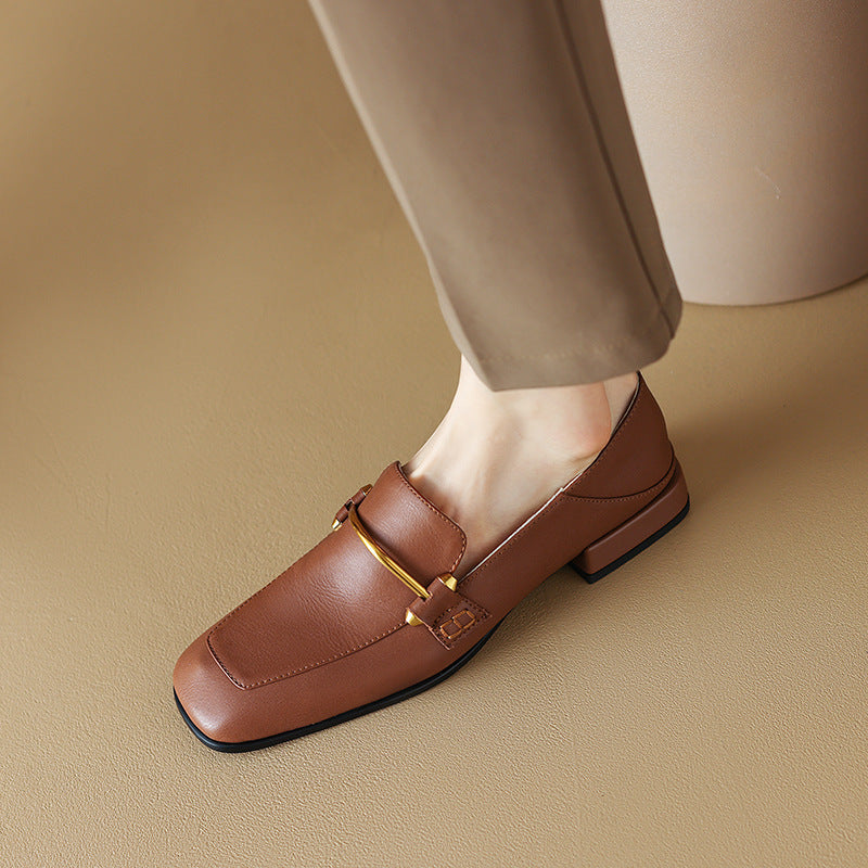 Spring New Thick With Square Head Deep Mouth Four Seasons Single Shoes Female