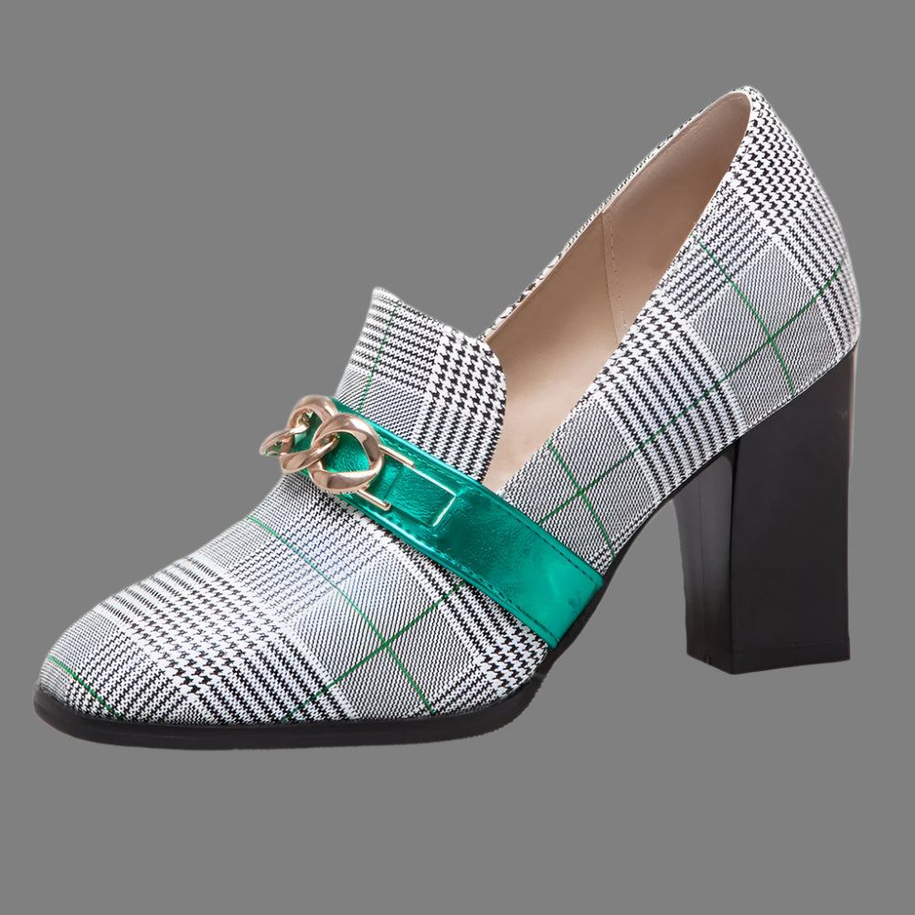 Metal decorative single shoes women