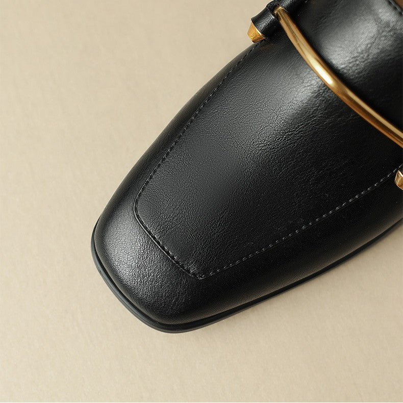 Spring New Thick With Square Head Deep Mouth Four Seasons Single Shoes Female