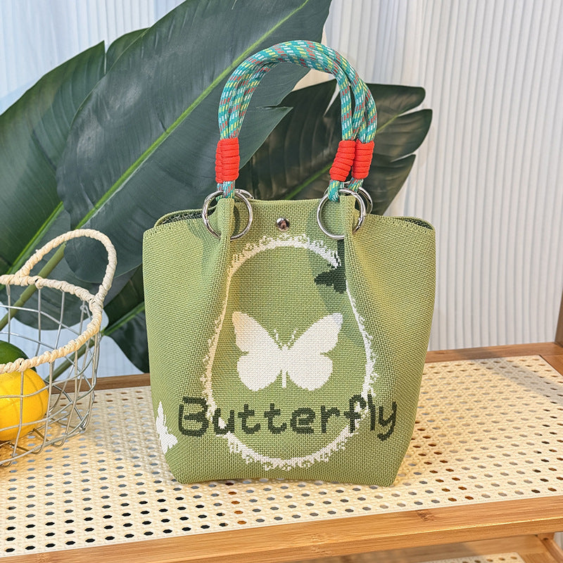 Knitted Buckle Bag Portable Large Capacity