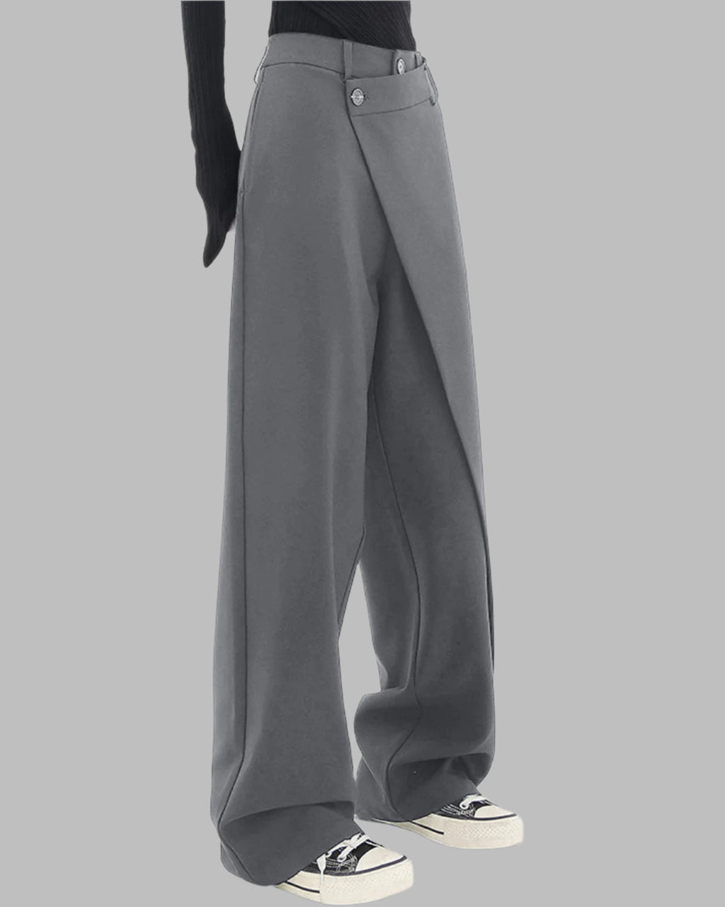 Irregular Wide-leg Pants Ins Fashion Loose Trousers Women's Clothing