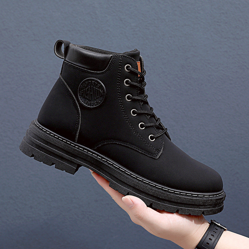 Men's Chunky Mid Heel Shoes Fashion Boots