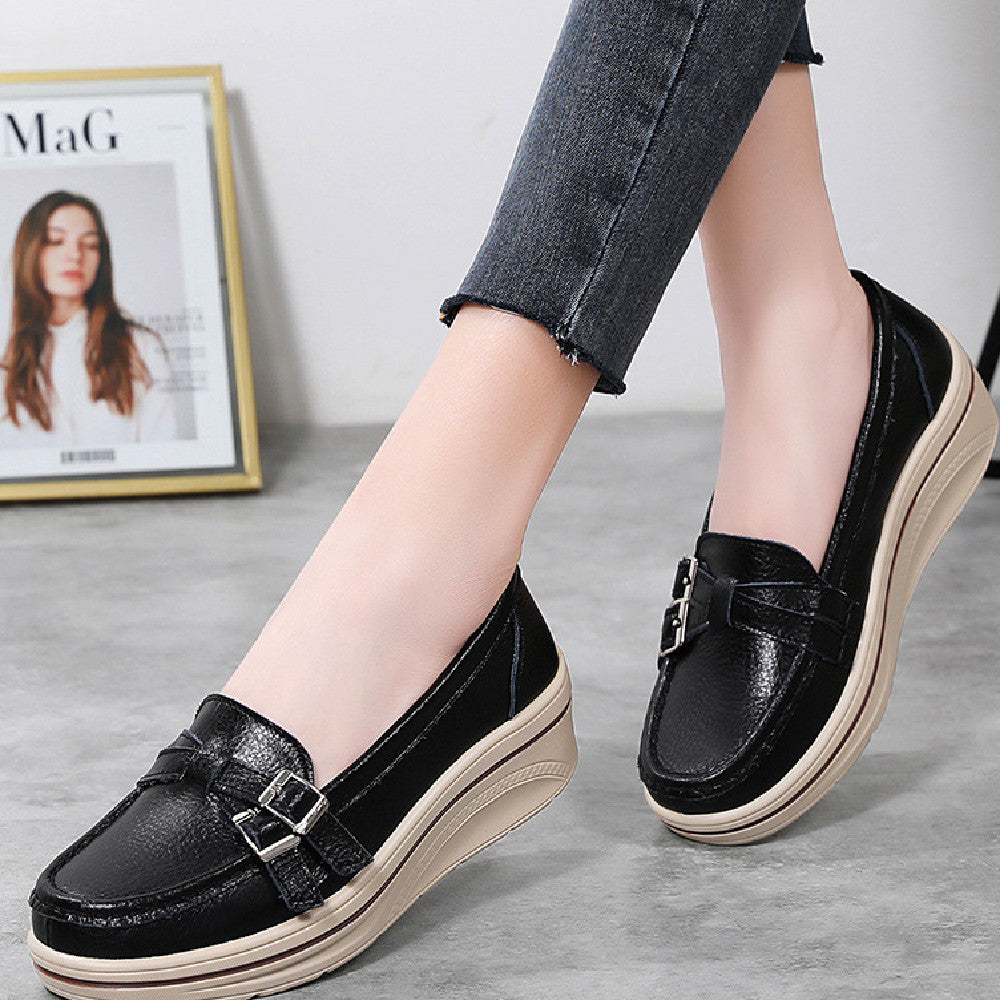New Platform Leather Casual Women's Shoes