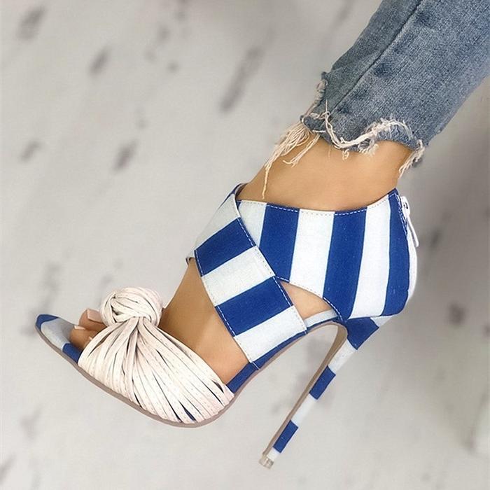 European and American style color matching stiletto shoes