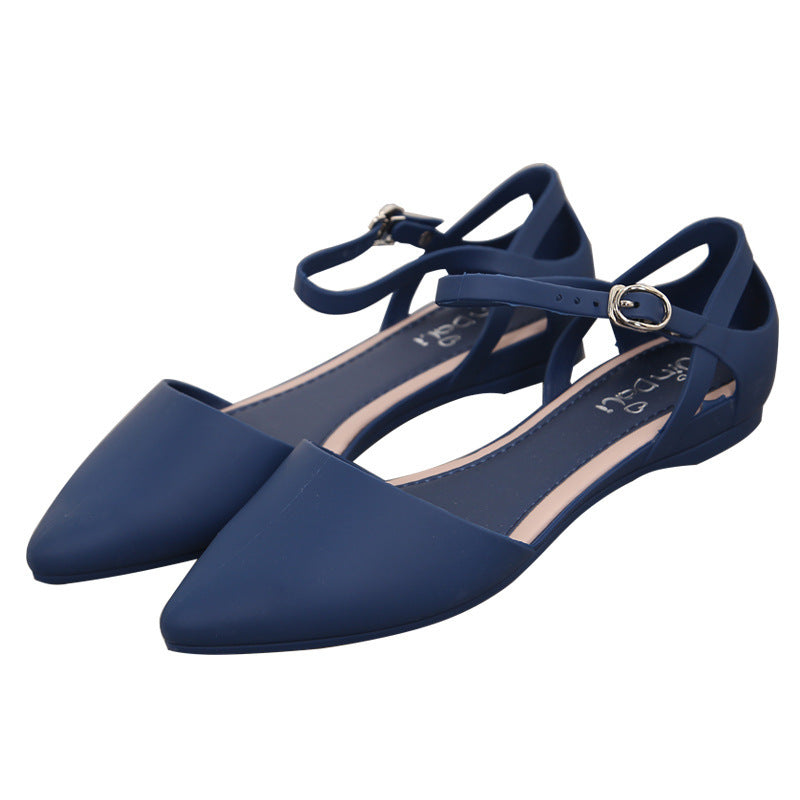 Korean Style Baotou Sandals Female Summer Flat Jelly