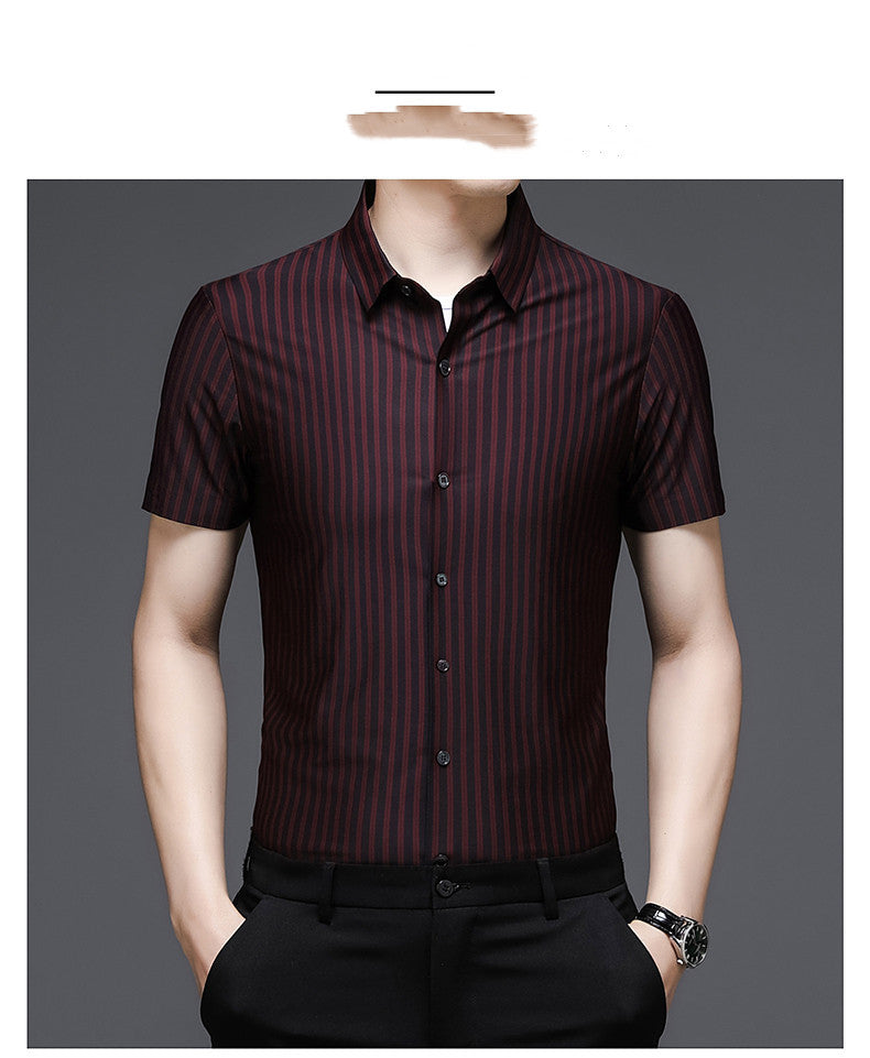 Woodpecker Silk Shirt Men's Short Sleeve