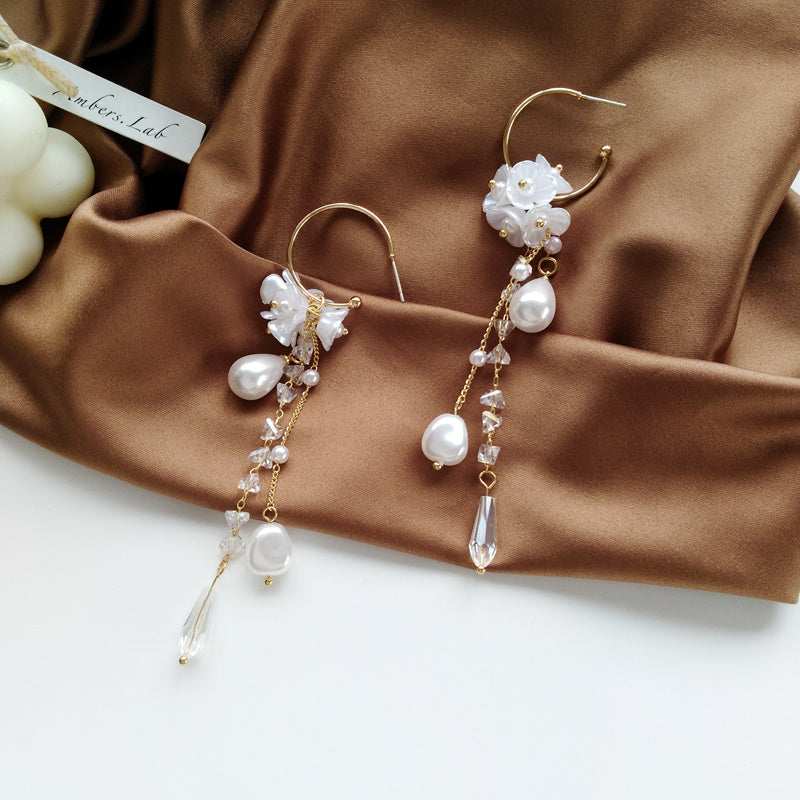 S925 Silver Needle Beautiful Long Earrings