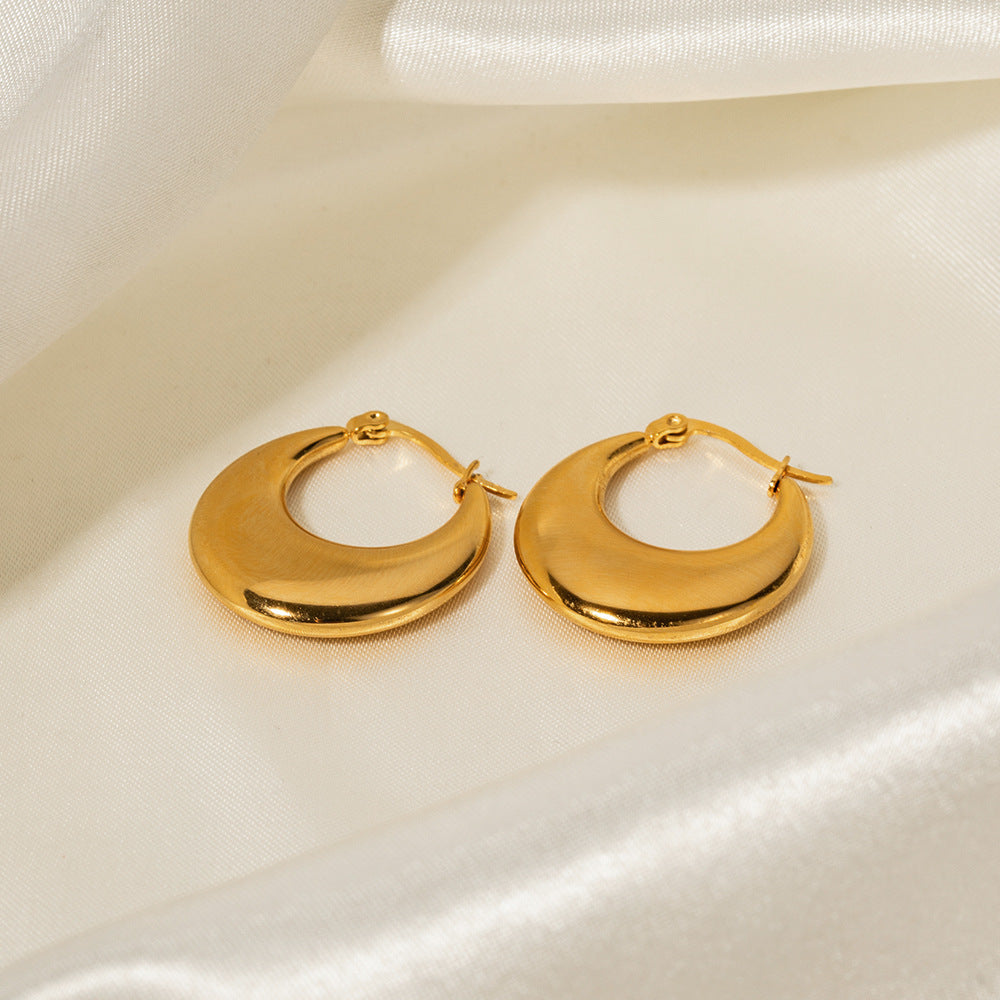 18K Gold Stainless Steel U-shaped Earrings