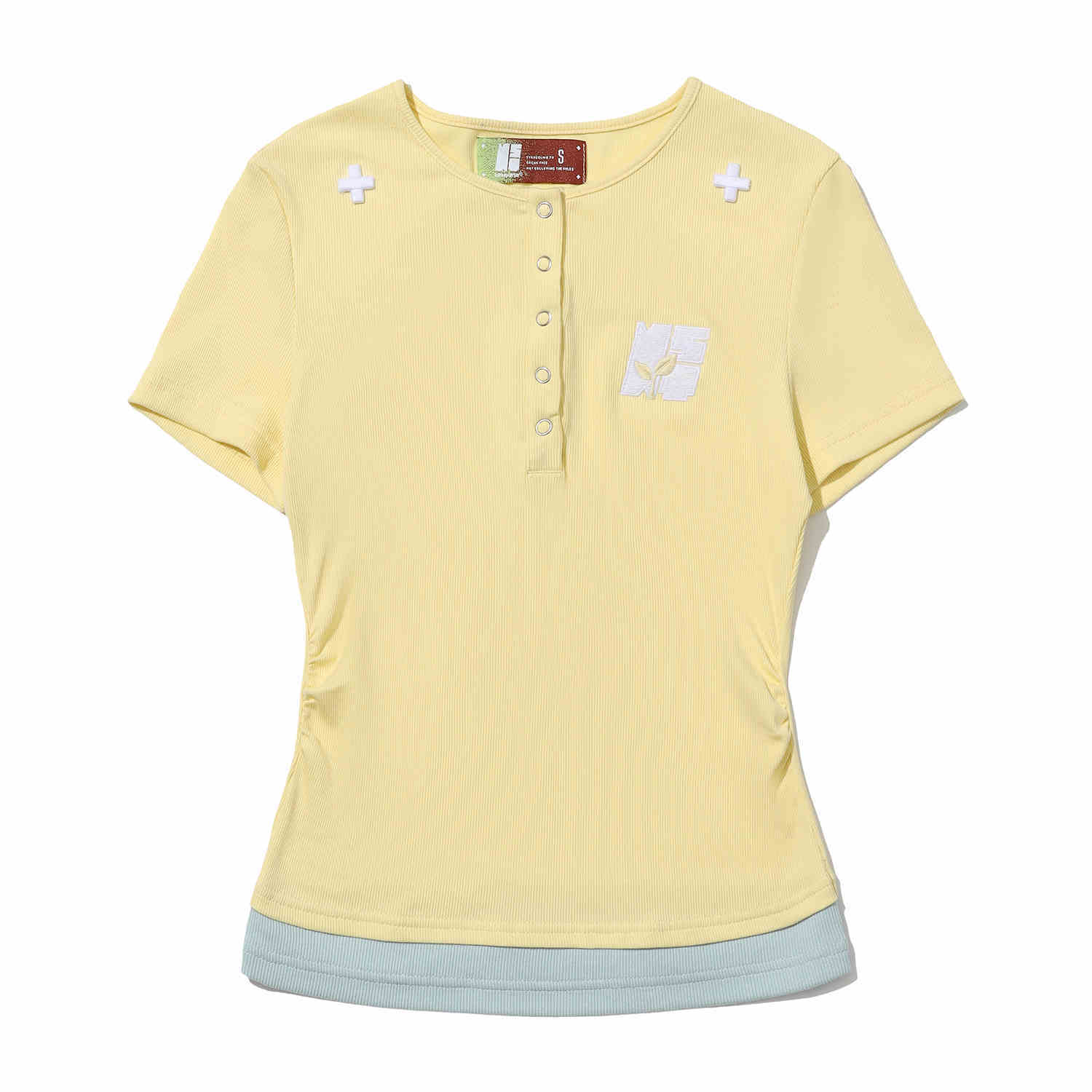 Contrast Color Slim Fit Stretch Short Sleeve T-shirt Bottoming Shirt