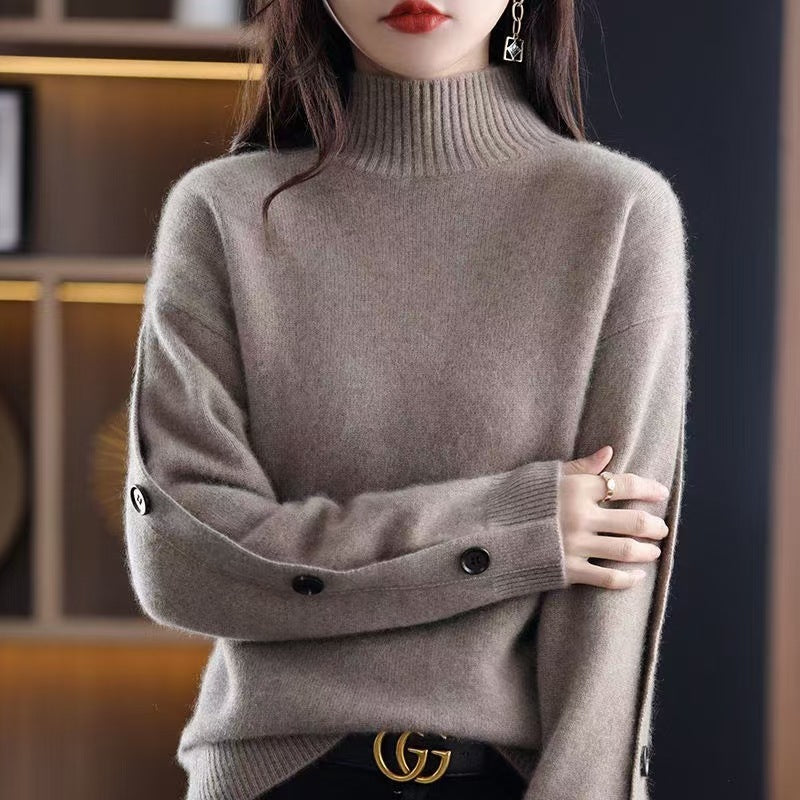 Half Turtleneck Bottoming Sweater For Women