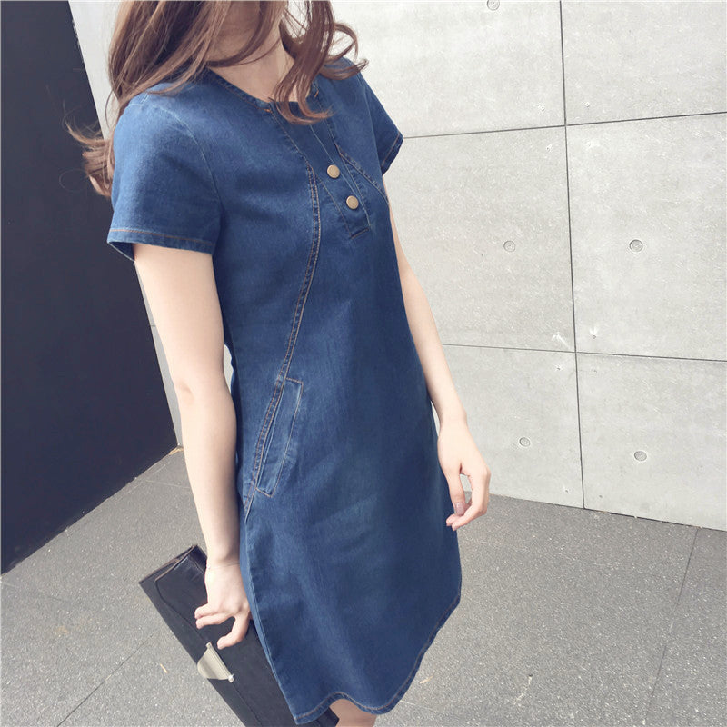 Women's Casual Mid-length Denim Dress